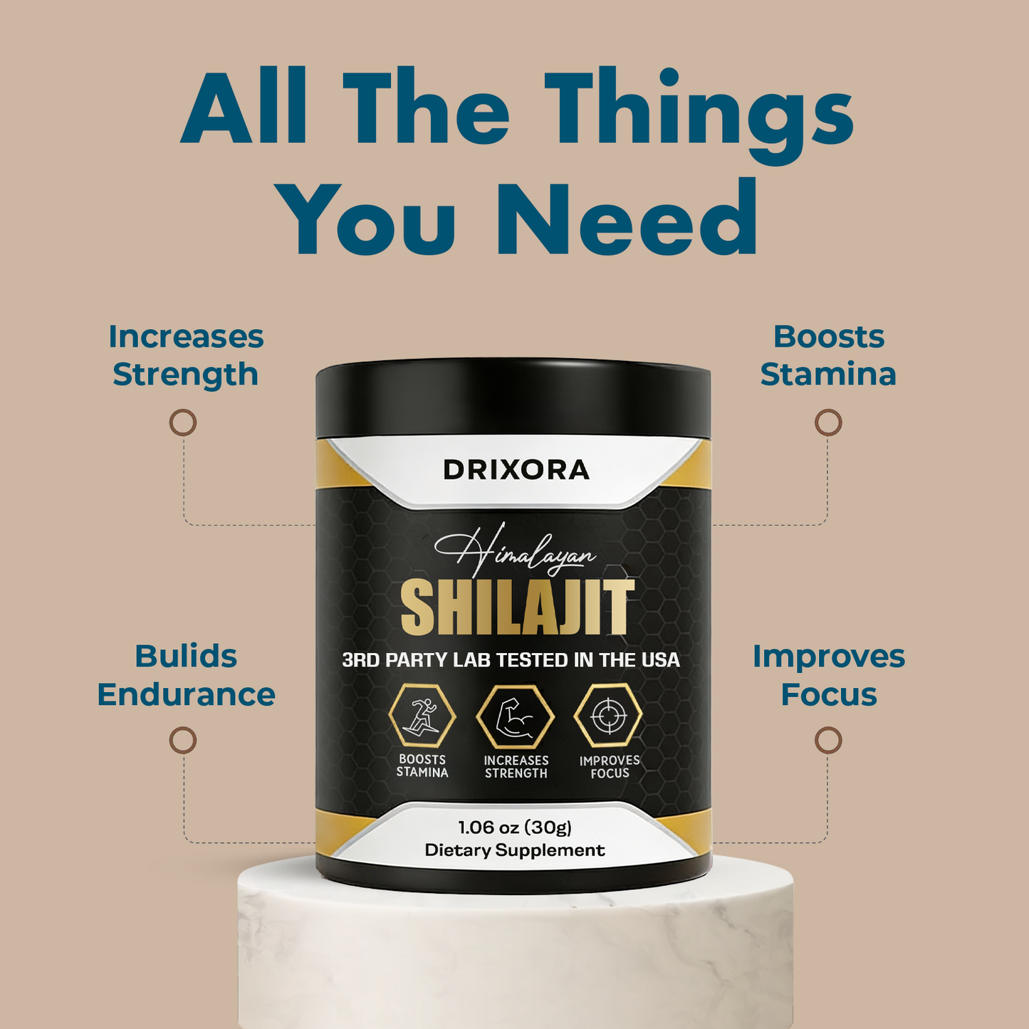 DRIXORA® Pure Himalayan Shilajit Resin