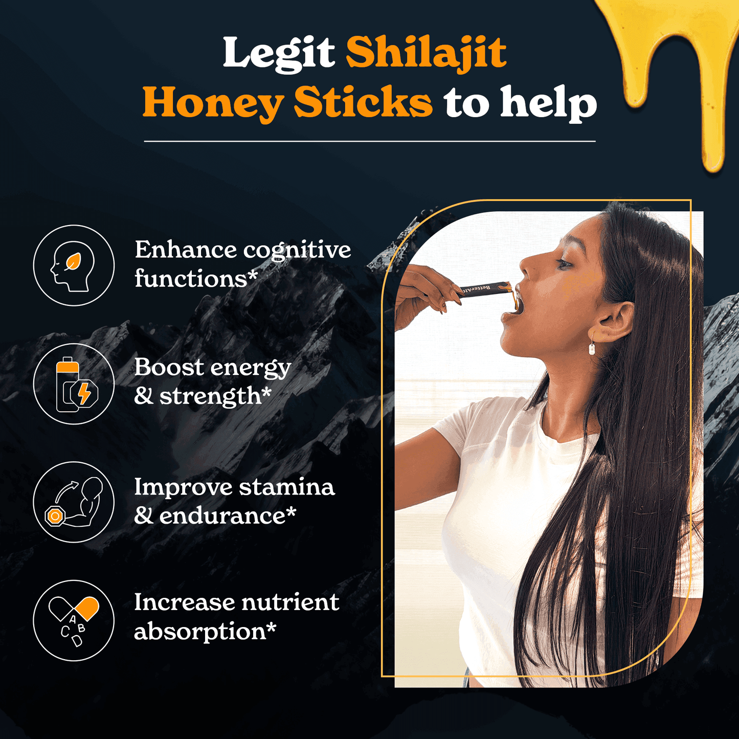 DRIXORA® Himalayan Mineral Honey Sticks